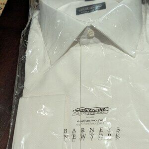 Barney's New York Piatelli white tuxedo shirt, size L, NEW in package